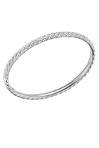 Sculpted Cable Bangle Bracelet, 18k White Gold & Diamonds